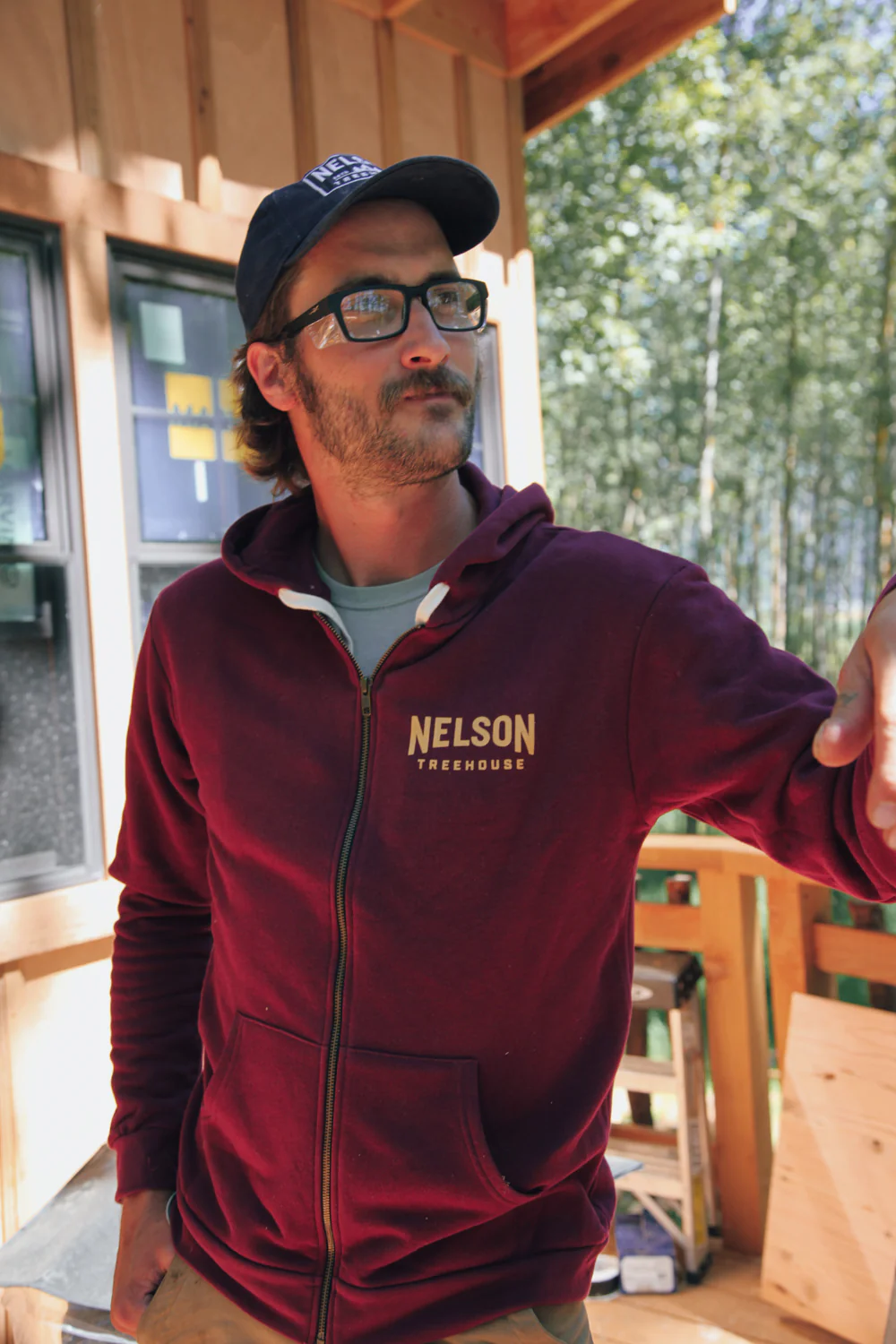 Woodgrain Sweatshirt - Maroon - Image 5